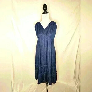 Elegant Navy Blue Sleeveless Dress